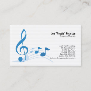 Notas de Música Limpa Cartão de visita Treble Mu