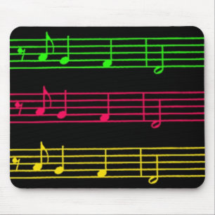 Notas de Neon Brilhante - mouse pad