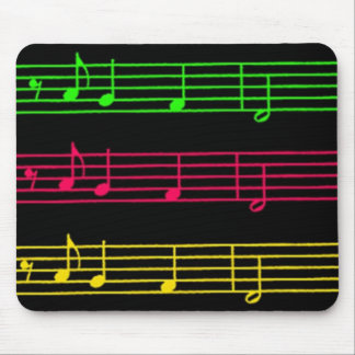 Notas de Neon Brilhante - mouse pad