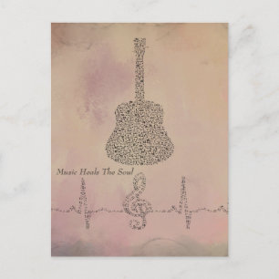 Notas de Violão com Cartão de Nota de Batimento Ca