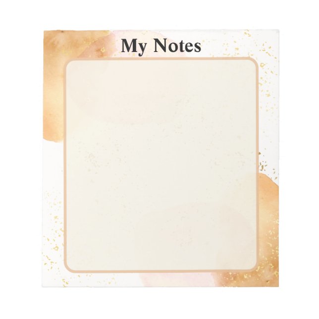 Notas do Bloco de Notas do Aquarelle Rosa Beige Bl (Frente)