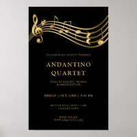 Notas Douradas do Modelo Poster de Concertação Per