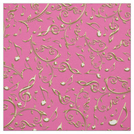 Notas Dourados da música em seu tecido feito sob