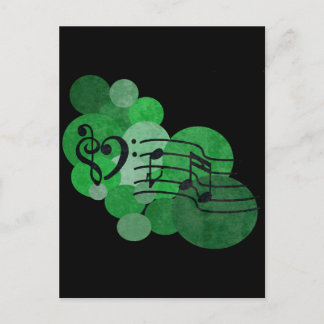 Notas e bolinhas de música - verde brilhante