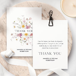 Notas Elegante Obrigado Cartão de Casamento com Design F