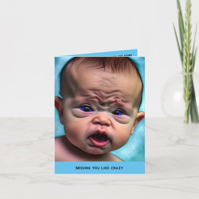 Notas Engraçado Sad Miss Sentir Sua Falta Cartão de Amiz (Frente)