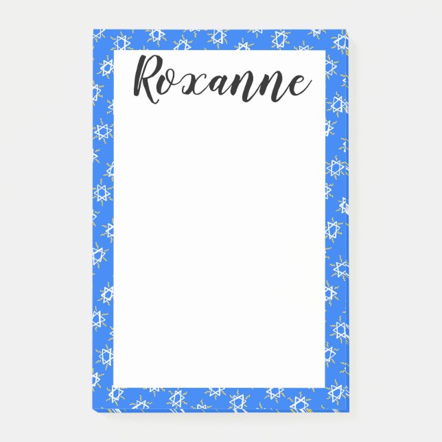 Notas Estrela de David Hanukkah PERSONALIZA o Bloco de N (Frente)