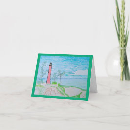 Notas Farol Vermelho no Cartão de Saudação do Vazio de P