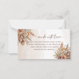 Notas feito com cartão de inserção de receita de amor