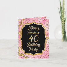 Feliz Aniversário de 40 anos Fabuloso Cartão de No