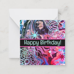 Notas Feliz cartão de aniversário, fofo, maquiagem! Cart