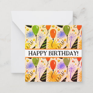 Notas Feliz cartão de aniversário, fofo, maquiagem! Cart