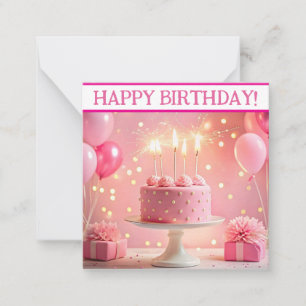 Notas Feliz cartão de aniversário, fofo, maquiagem! Cart