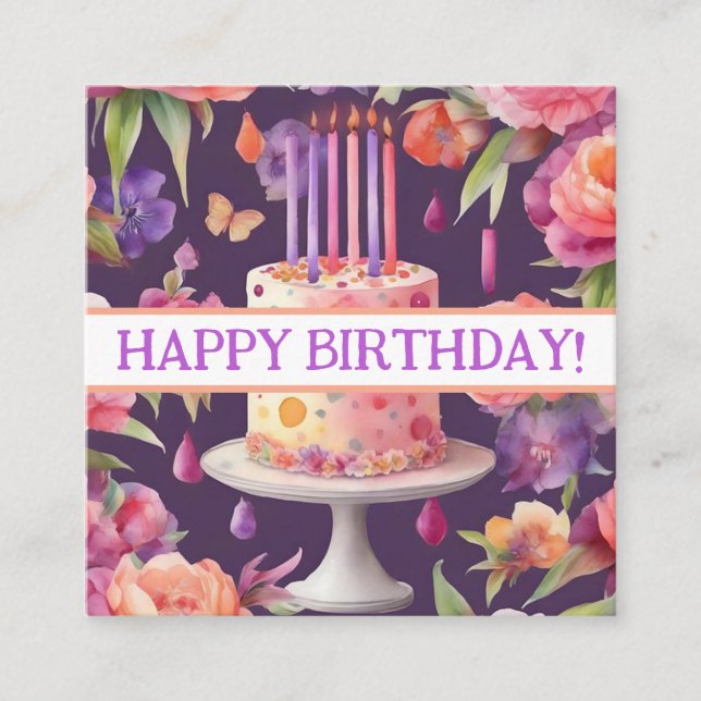 Notas Feliz cartão de aniversário, fofo, maquiagem! Cart (Frente)