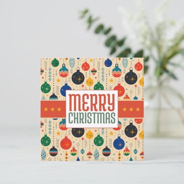 Notas Feliz Natal Cartão de Natal Retro (Em pé/Frente)