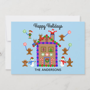 Notas Feliz Natal Gingerbird House #2 Cartão de Férias