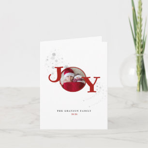 Notas Feliz Natal Joy Foto Flocos de Neve Cartão de Féri