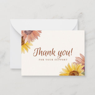 Notas Floral Obrigado Pelo Seu Cartão De Suporte