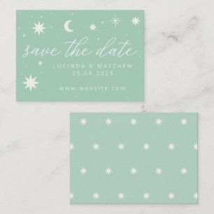 Notas Green Boho Starry Casamento Salve O Cartão De Data