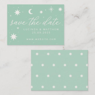 Notas Green Boho Starry Casamento Salve O Cartão De Data