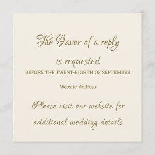 Notas Inserto de Cartão de Resposta de Casamento Elegant