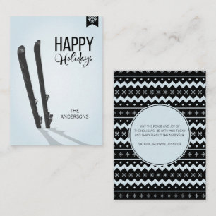 Notas Inverno que esquia boas festas mini cartão de not