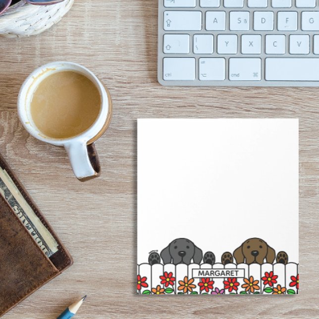Notas Labrador Duo Personalizado A Ver-Te O Bloco De Not (Personalized Labrador Duo Watching Design for Black Lab and Chocolate Lab Owners.  Cute Cartoon.)