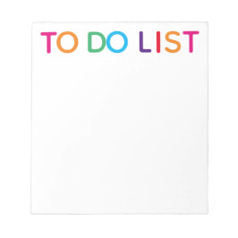 Notas Lista de Tarefas Brilhante Bloco Multicolorido Imp