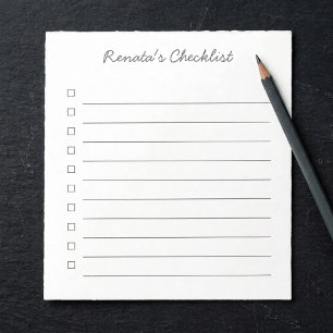 Notas Lista de Verificação Personalizada - Bloco de Nota