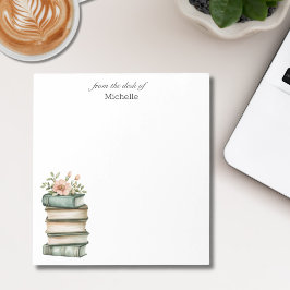 Notas Livros Empilhados Personalizados com Bloco de Nota