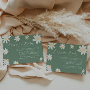 Notas Livros para o Cartão de Bebê Daisy Sage Green