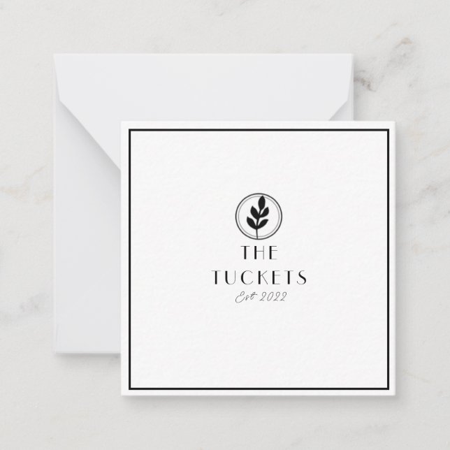 Notas Moderno Minimalista De Casamento Obrigado Cartão D (Frente)