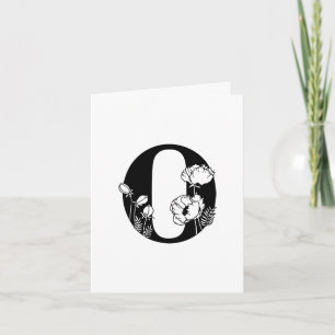 Notas Monograma Floral O Em Cartão Branco De Nota