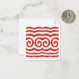 Notas MOSAICO IÔNICO VERMELHO Cartão Plano Quadrado de 6