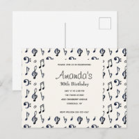 Notas Musicais bonitas Concurso de Aniversário