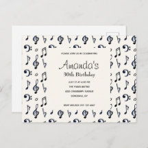 Notas Musicais bonitas Concurso de Aniversário