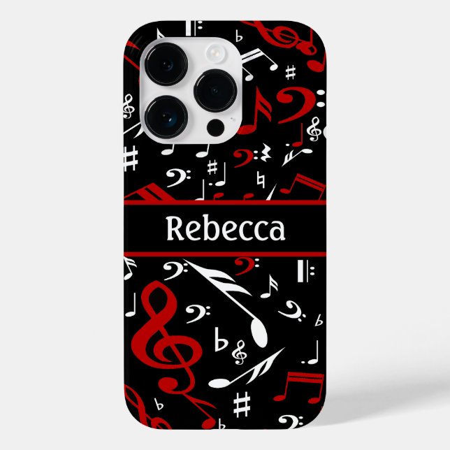 Notas musicais brancas e negras personalizadas (Verso)