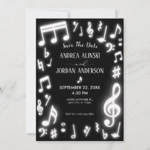 Notas musicais brilham no escuro Casamento