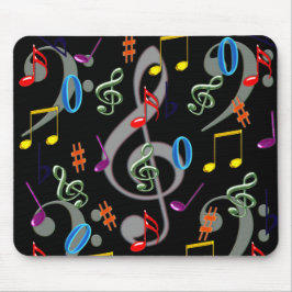 Notas musicais coloridas Mousepad