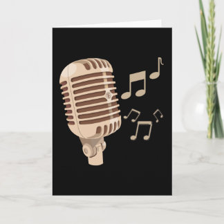 Notas musicais de microfone desenhadas à mão