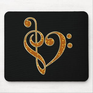 Notas Musicais de ouro Love Mousepad