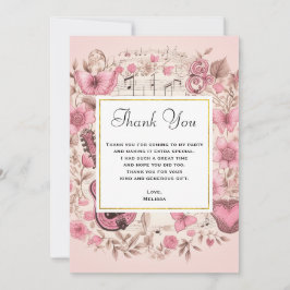 Notas Musicais e Flores Elegantes Obrigado