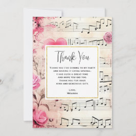Notas Musicais e Rosas Vintage Design