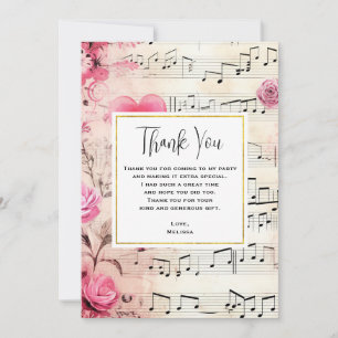 Notas Musicais e Rosas Vintage Design