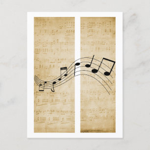 Notas Musicais em Papel de Partitura Antiga em Est