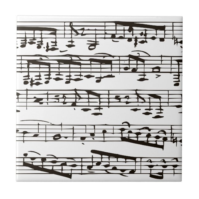 Notas musicais em preto e branco (Frente)