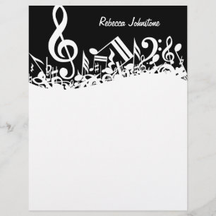 Notas musicais misturadas brancas personalizadas