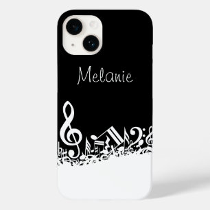 Notas musicais misturadas brancas personalizadas