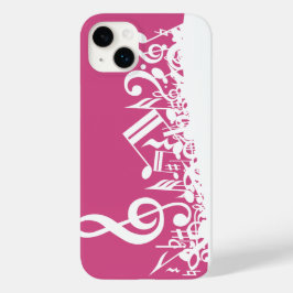 Notas Musicais Mumbidas Rosa-Quente e Branco