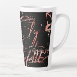 Notas Musicais Na Caneca Rosa Dourada De Lata Gran